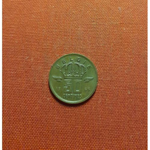 Бельгия 50 сантимов 1966г. Надпись на голландском - 'BELGIE'