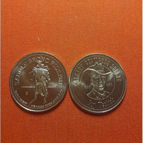 CALGARY  ONE Dollar 1981г.Stampede ONE Dollar,Канада,Юбилейный выпуск,родео,знак- подкова, оч.редкий