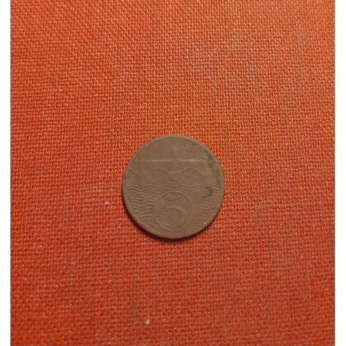 Чехословакия 5 геллеров 1923г. Первая  республика 1918 -1938гг.