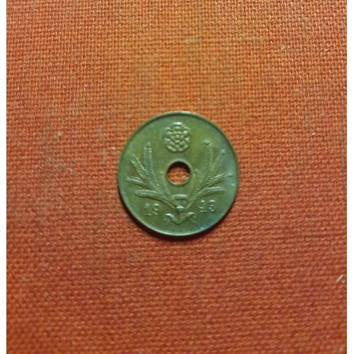 Финляндия 5 пенни 1943г.Сосна,Финляндская Республика (Suomi) (1918 - 1962) редкие