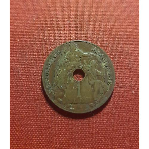Французский Индокитай 1 сантим 1919г.Бронза, INDO-CHINE FRANÇAISE