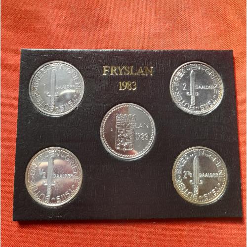 Фрисландия (Нидерланды) набор монет Daalder 1983г.Frisia,глубокое плакирование серебром,Супер редкий