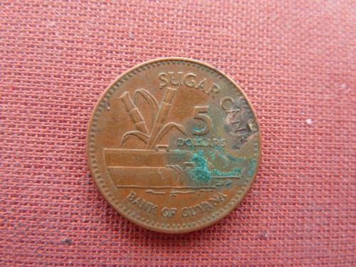 Гайана 5 долларов 1996г.