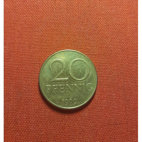 ГДР 20 пфеннигов 1969г. Германия (1948 - 1990)