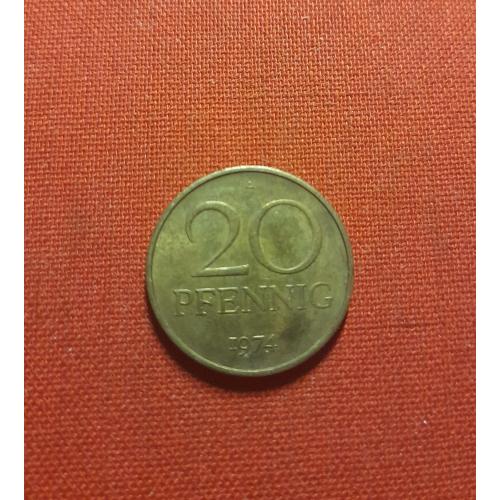 ГДР 20 пфеннигов 1974г. Германия (1948 - 1990) очень редкие