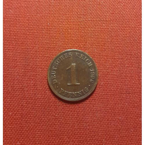 Германия 1 пфенниг 1906г.Германская империя (1871 - 1918) монетного двора: "A" - Берлин