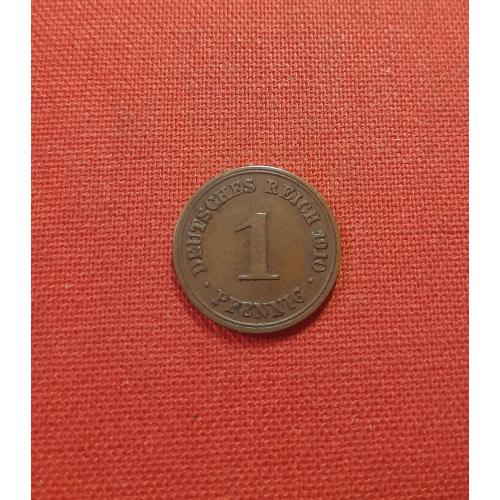 Германия 1 пфенниг 1910г.Германская империя (1871-1918) мон. двор: "D" - Мюнхен,редкие