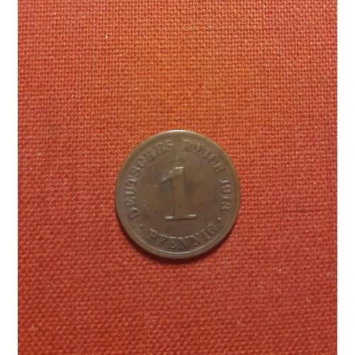 Германия 1 пфенниг 1913г.Германская империя (1871 - 1918) монетного двора: "A" - Берлин