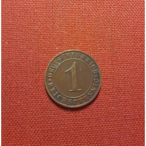 Германия 1 пфенниг 1929г.Веймарская республика (1918-1932) монетного двора: "D" — Мюнхен