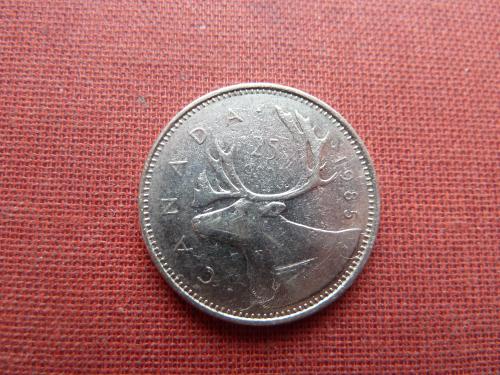 Канада 25 центов 1985г.