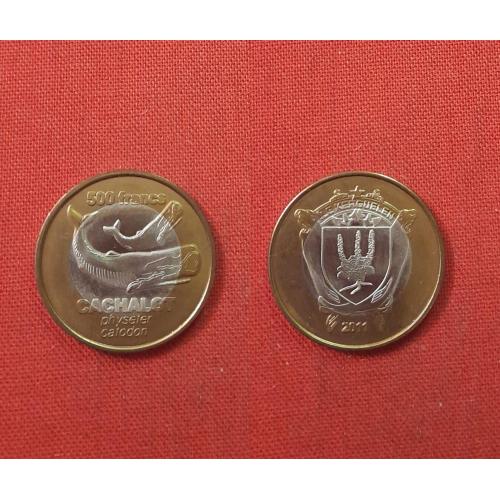 Кергелен о-ва 500 франков 2011г.Фран. Юж. и Антарктические Тер-рии,Кашалоты,очень редкие