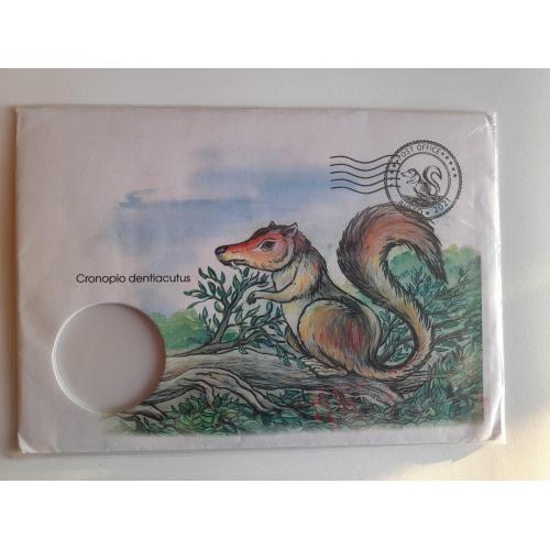 Конверт от монеты Биоко 5 долларов 2021, BIOCO Cronopio dentiacutus,   БЕЗ МОНЕТЫ