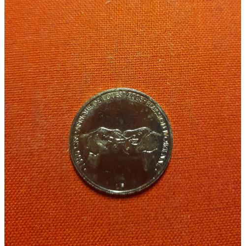 Кот-д'Ивуар 1500 франков 2003г. Саванный слон, IVOIRIENNE,Франк КФА BCEAO, сохран, очень редкие