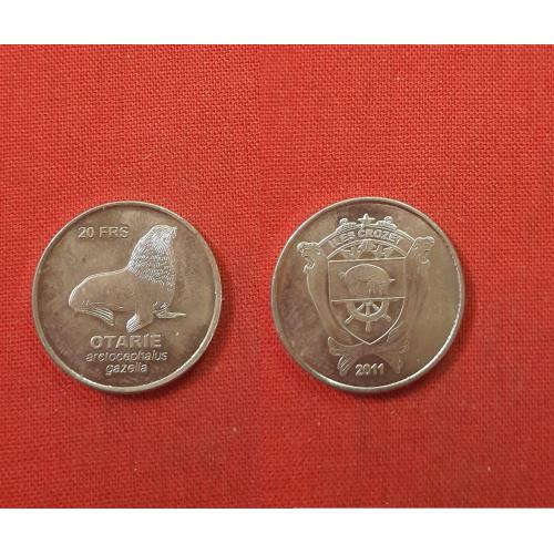 Крозе о-ва 20 франков 2011г. Îles Crozet, Фран.Южные и Антарктические Тер-рии,Кергеленский морской к