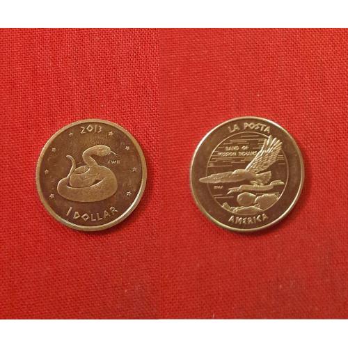 Ла Поста 1 доллар 2013г. Индейское племя La Posta,редкий