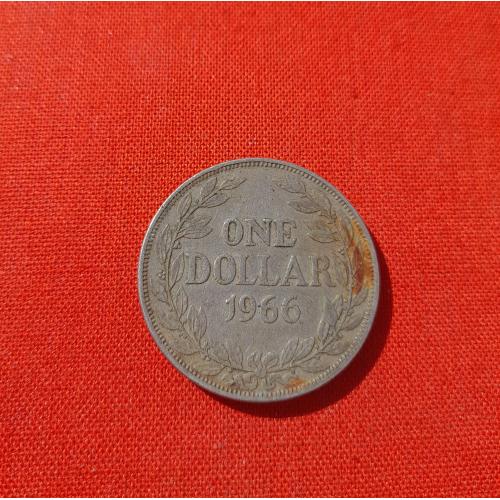 Либерия 1 доллар 1966г.один год чекана,очень редкие
