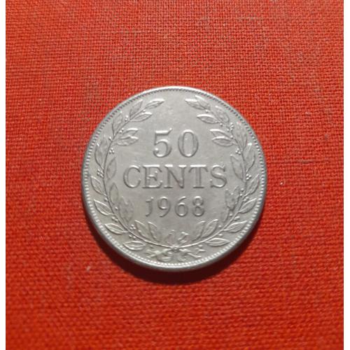  Либерия 50 центов 1968г.сохран