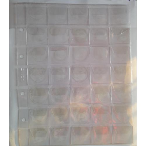  Лист для монет  195х245мм на 35 ячеек (35х35 мм)  (2) Б\У