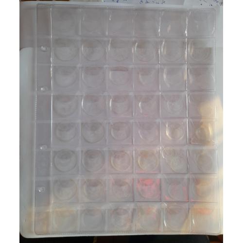  Лист для монет  200х250мм на 48 ячеек (30х30 мм)   Б\У