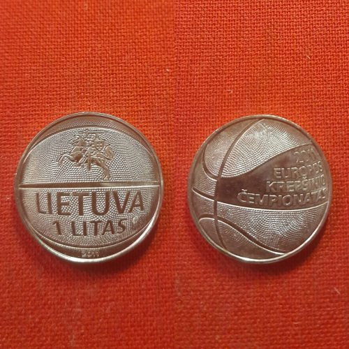 Литва 1 лит 2011г. Чемпионат Европы по баскетболу