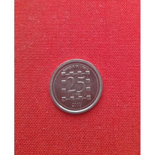 Ливан 25 ливров 2002г.Кедр,юбил.25-я годовщина банка Ливана