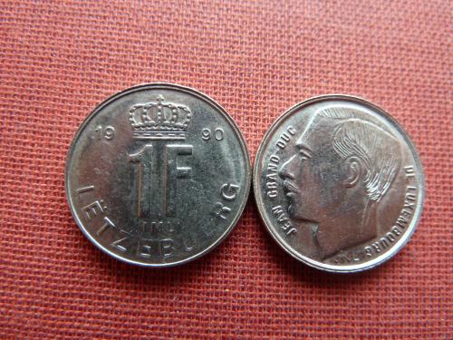 Люксембург 1 франк 1990г.