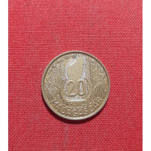 Мадагаскар 20 франков 1953г. Заморская территория Франции (1943 - 1958),редкие