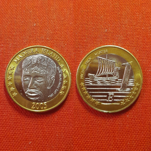 Мадейра остров 1 евро 2005г. Madeira Island,из набора евро-пробы,редкие