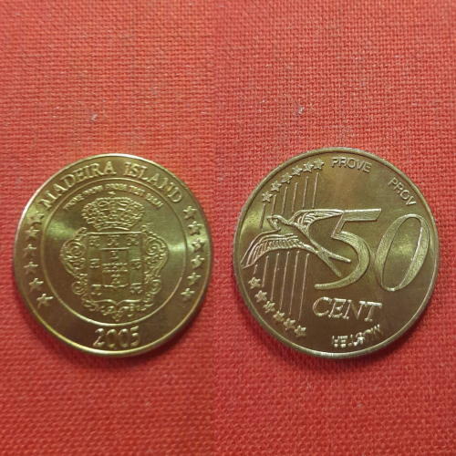 Мадейра остров 50 центов 2005г. Madeira Island,из набора евро-пробы,редкие
