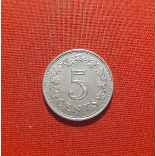 Мальта 5 центов 1972г.сохран