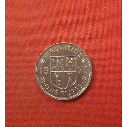 Маврикий 1 рупия 1978г. Елизавета II,29,6мм,большая,отличный сохран