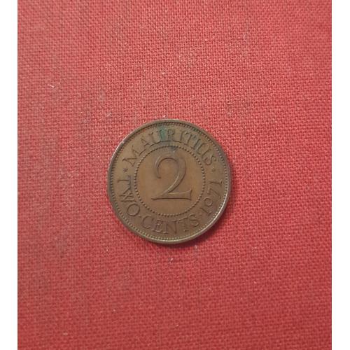 Маврикий 2 цента 1971г. Бронза,Елизавета II,редкий номинал