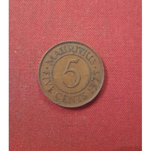Маврикий 5 центов 1975г. 28,4мм.Бронза,Елизавета II