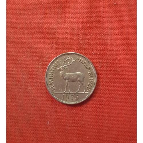 Маврикий ½ рупии 1975г. Елизавета II,HALF RUPEE MAURITIUS,Олень
