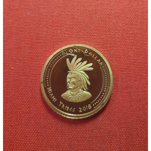 Майами 1 доллар 2018г.Майами, Uncirculated, индейское племя,из набора,очень редкие