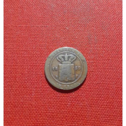  Нидерландская Индия 1/2  цента 1859г.,Голландская Ост-Индия,,редкие