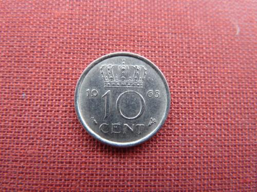 Нидерланды 10 центов 1965г.