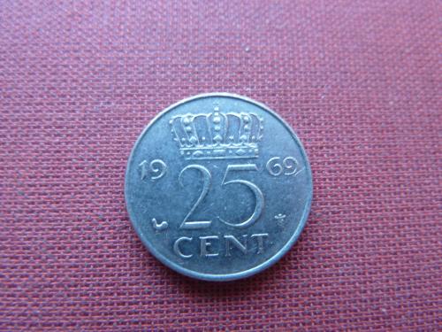 Нидерланды 25 центов 1969г.