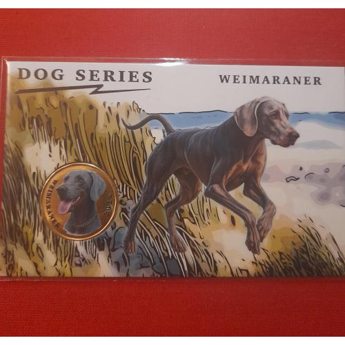 Паган остров 3 доллара 2026г.UNC ,Weimaraner, картон,запайка Северные Марианские о-ва