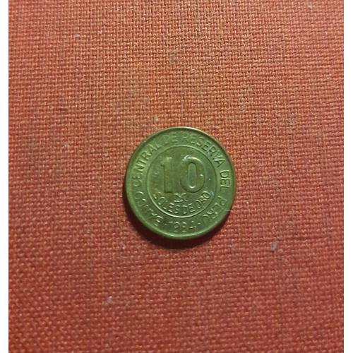  Перу 10 солей 1984г. 1834- 1984, 150 лет со дня рождения адмирала MIGUEL GRAU,редкие