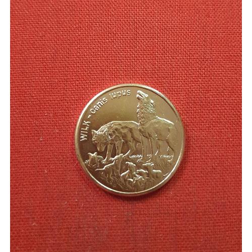 Польша 2 злотых 1999г. Волки,CANIS LUPUS WILK,  КОПИЯ, редкие
