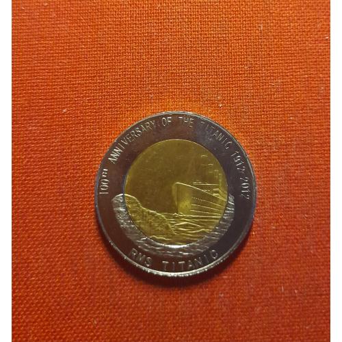 Редонда остров 1 доллар 2012г.Владение Антигуа и Барбуда , к 100 - летию гибели Титаника, редкие