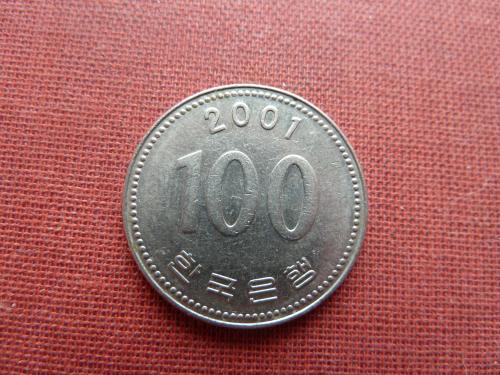 Республика Корея 100 вон  2001г. Ю́жная Коре́я.
