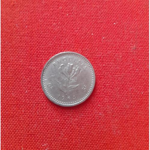  Родезия 6 пенсов/ 5 центов 1964г.