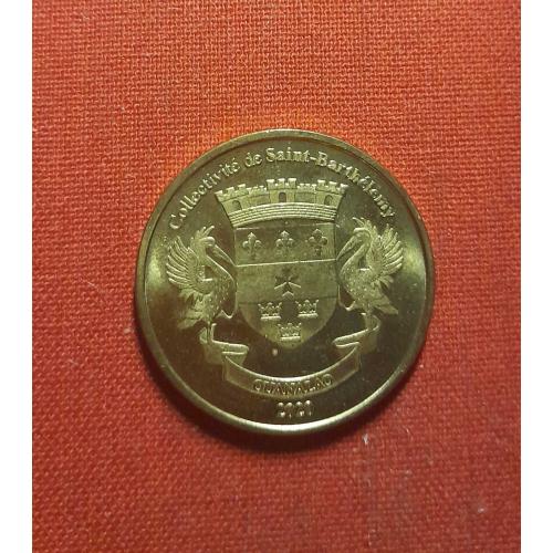 Сен-Бартелеми́ 1 франк 2020г.  Карибы  Collectivité de Saint-Barthélemy,Сеттер,UNC