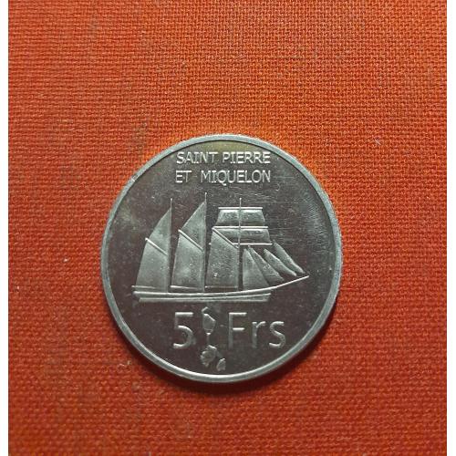 Сен-Пьер и Микелон 5 франков 2013г. Saint-Pierre et Miquelon Очень редкие
