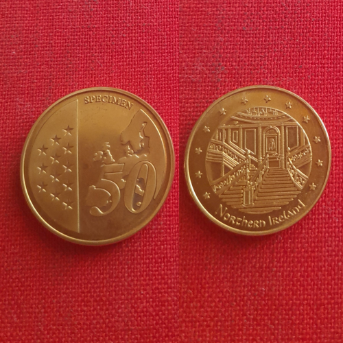 Северная Ирландия 50 евроцентов 2012г.позолота,пробные,из набора 100-летие гибели «Титаника»,редкие