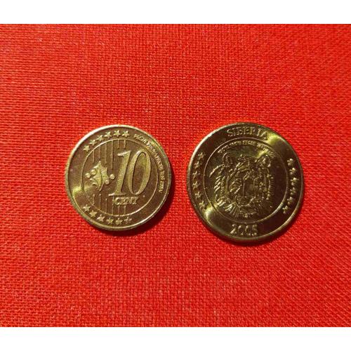 Сибирь 10 центов 2005г. из набора пробных евро монет Siberia,UNC, unusual, редкие