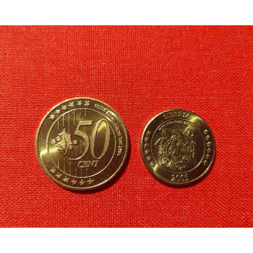 Сибирь 50 центов 2005г. из набора пробных евро монет Siberia,UNC, unusual, редкие