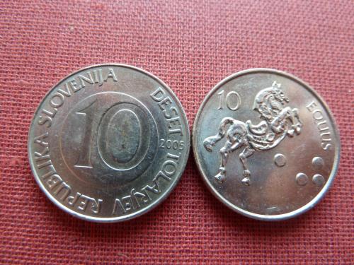 Словения 10 толаров 2005г.